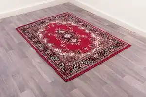 Traditional Poly Lancashire Red Rug