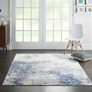 Silky Textures SLY01 Ivory Blue Rug